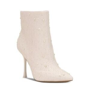 Inc Womens Ivory  Pointed Toe Flare Booties Size 5 NEW # Box M772